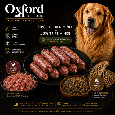 Frozen Minced Chicken and Green Tripe Chubs For Dogs