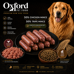 Frozen Minced Chicken and Green Tripe Chubs For Dogs